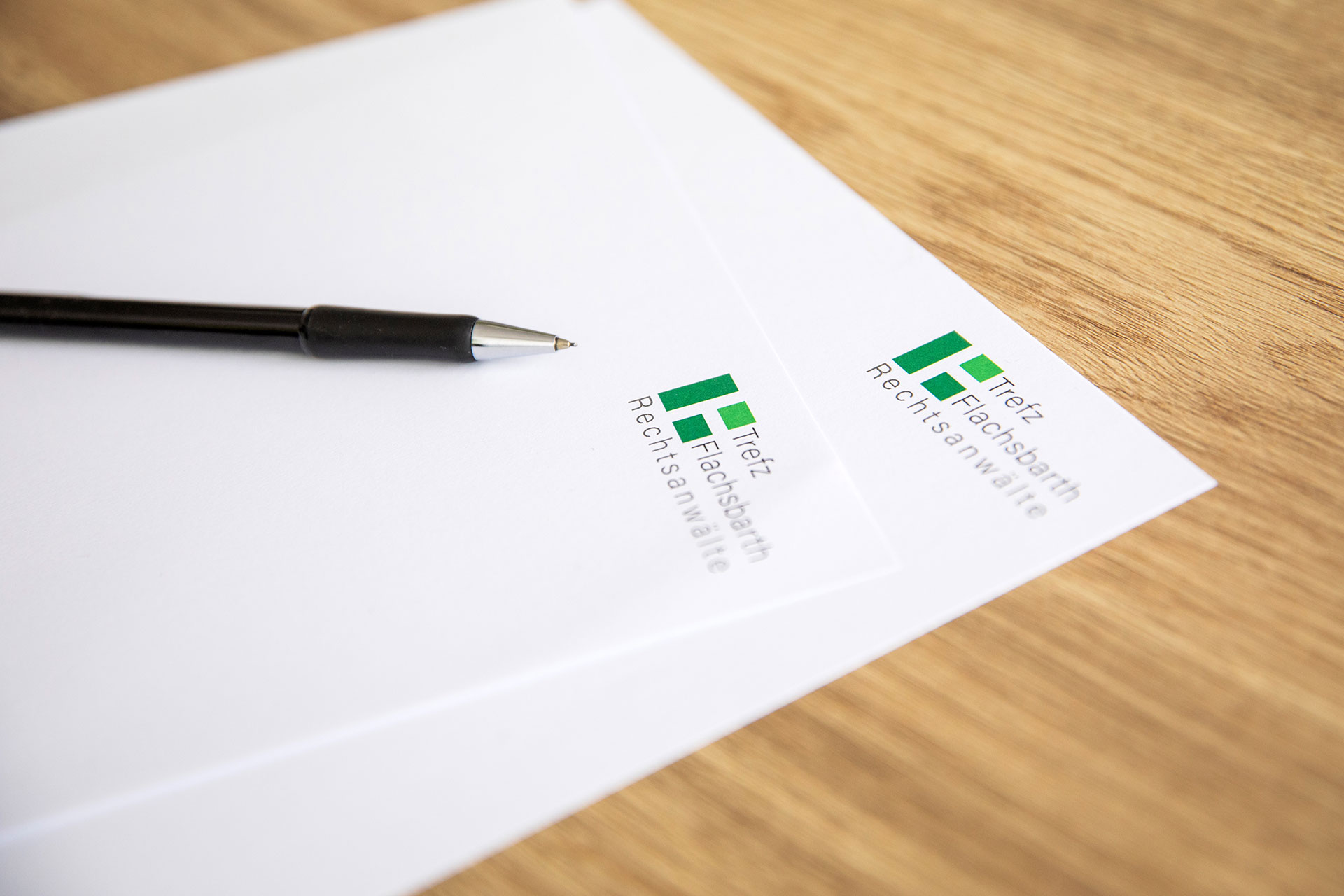 Briefpapier mit Logo Trefz Flachsbarth Rechtsanwälte Stuttgart